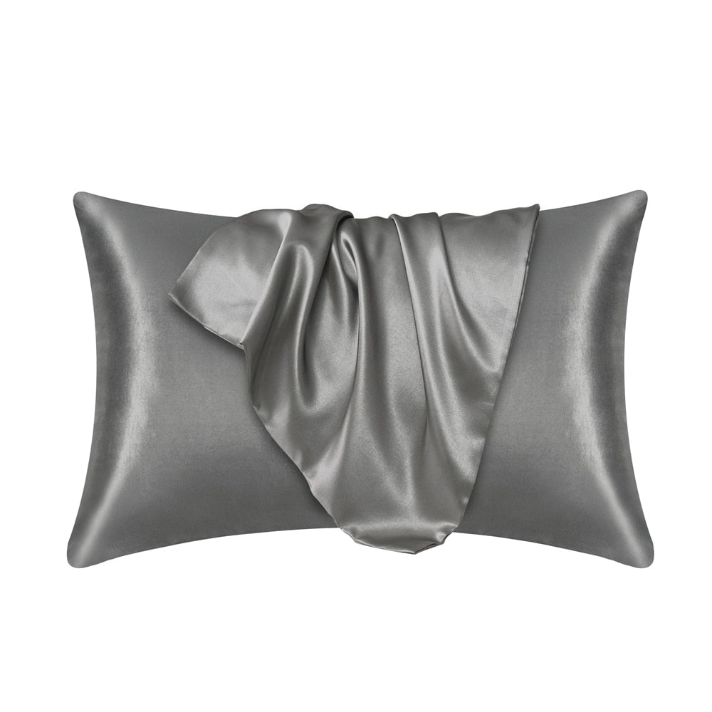 100% Natural Mulberry Silk Pillowcase White Black Grey Khaki Blue Pink Sliver Bed Pillow Covers Luxury Cases Home Bedding Decor