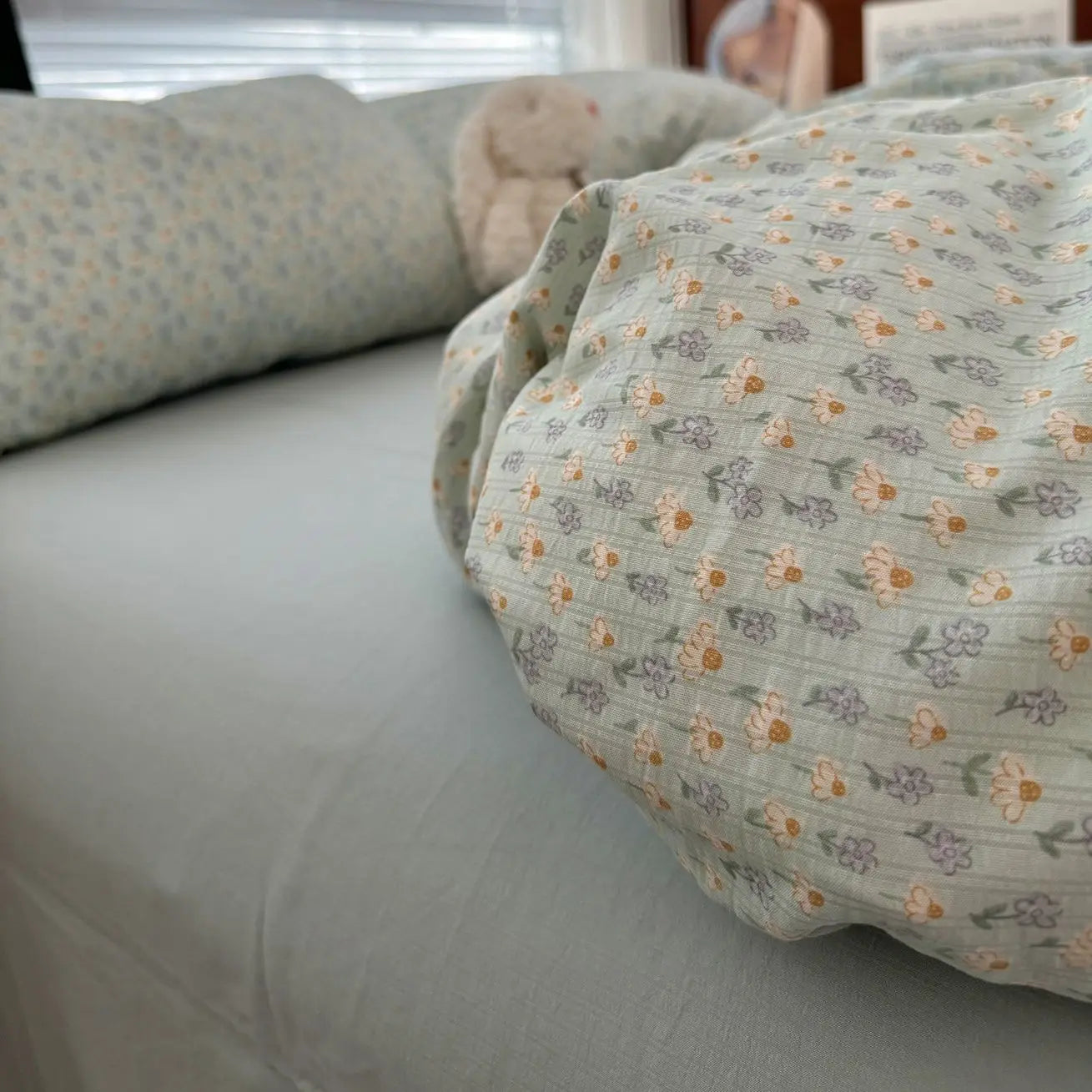 Duvet Cover Set A-class Ultra Soft Jacquard Double-layer Yarn Washed Cotton Bedding Set Floral Bed Sheet