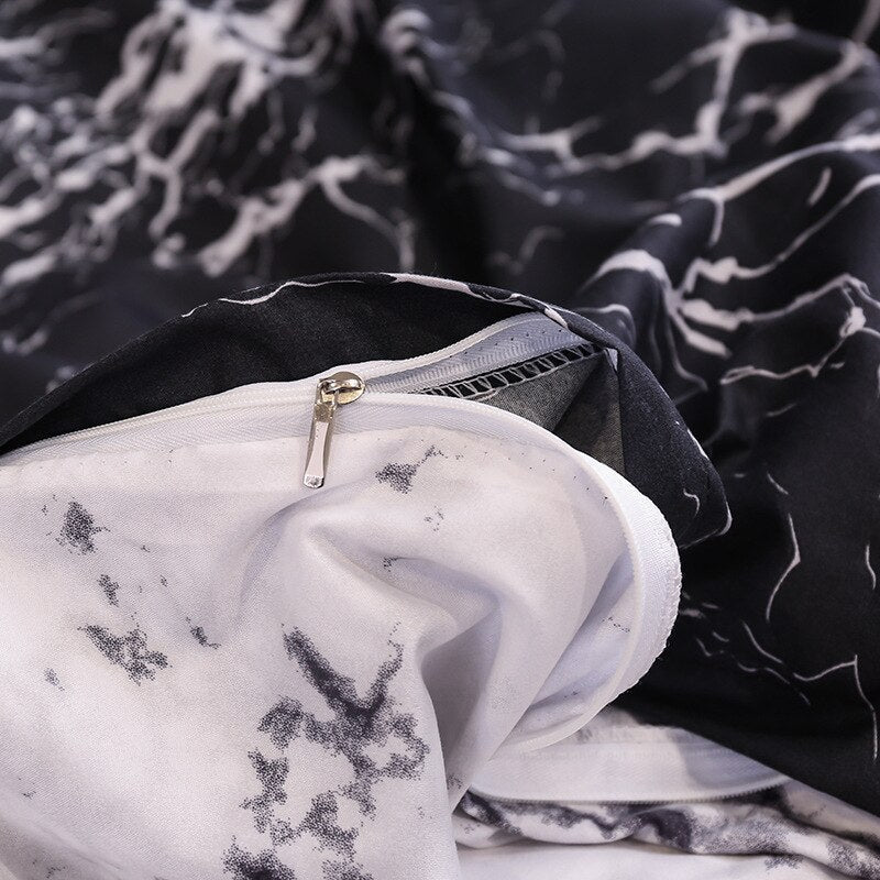 New 3pcs Nordic Simple Marble Bedding Set Bedroom Single Double Premium Home Textile Comfortable Duvet Cover and Pillowcase