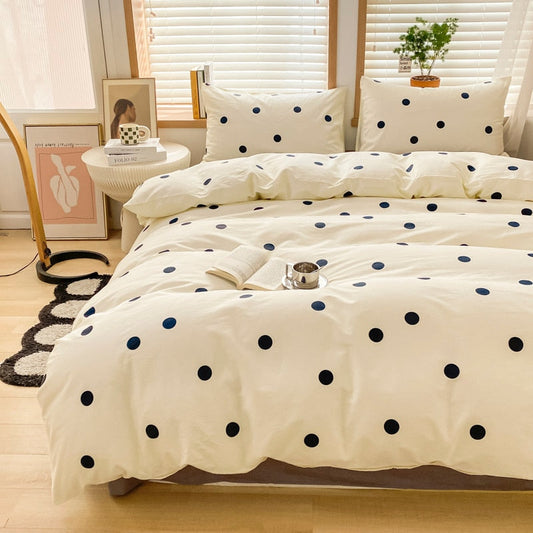 Bedding Set Boy Girl Duvet Cover Flat Sheet Pillowcase Aesthetic Bedcloth Double Cover Flat  Soft Comfort  Bed Sheet Pillowcase