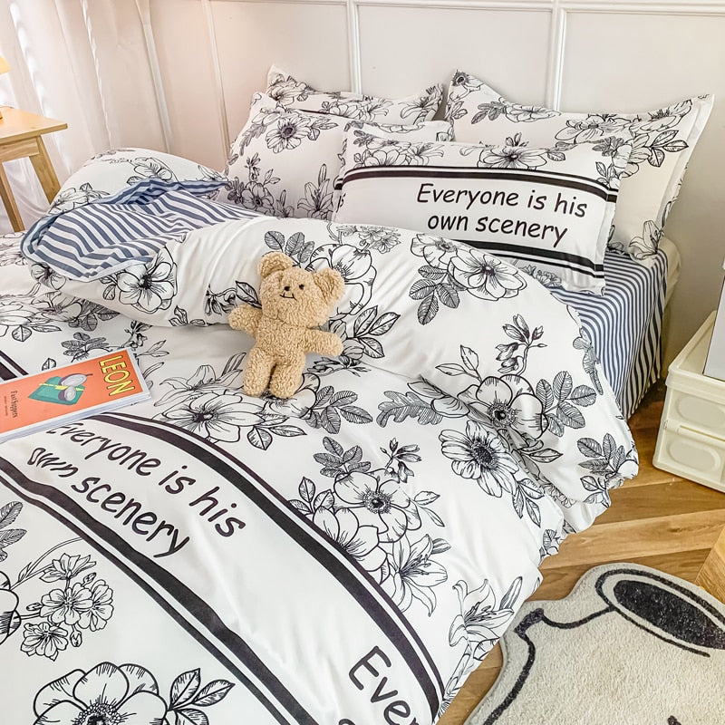 Duvet Cover Home Textile Pillow Case Cute Bed Sheet Kids Girls Bedding Covers Set King Queen Twin Cute Kawaii