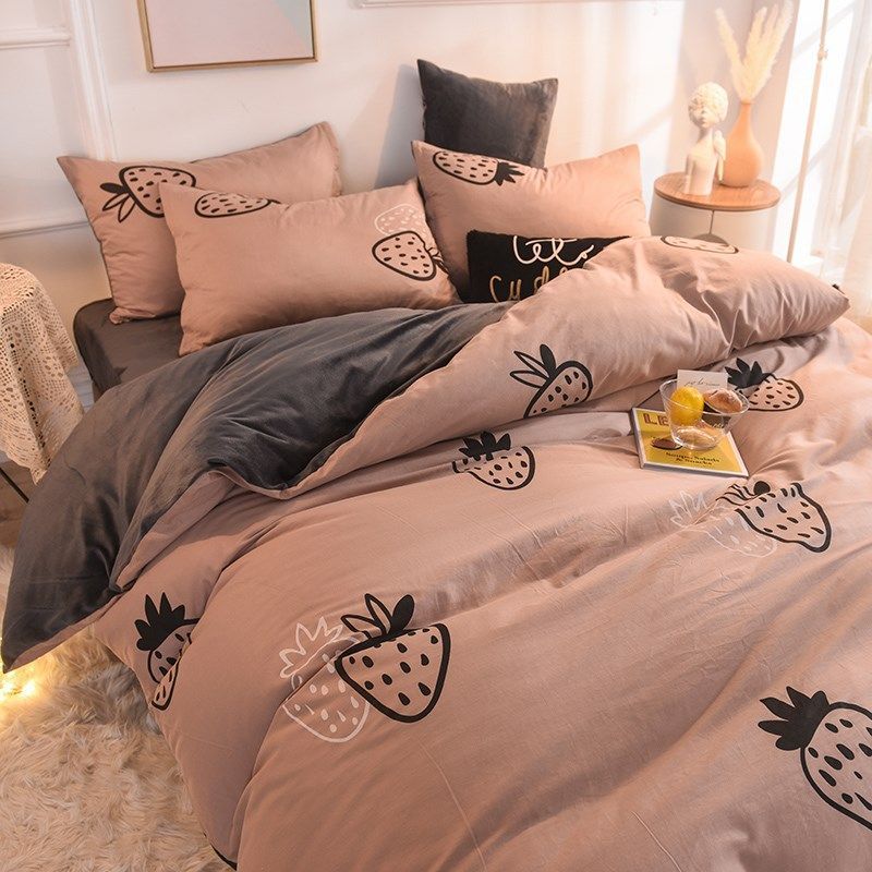 Floral Bedding Set with Duvet Cover Flat Sheet with Pillowcases  Kids Queen Full Size Boys Girls Bed Linen