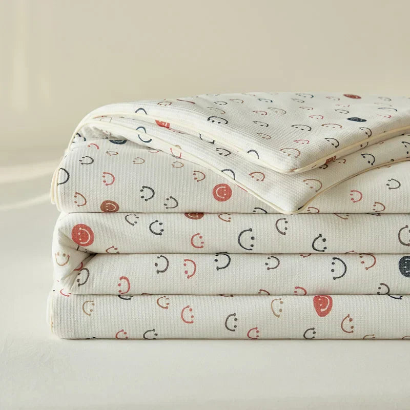 Summer Quilt  Class A Knitted Aerobic Cotton Printed Soybean Quilt Summer Bedspread Home Textiles
