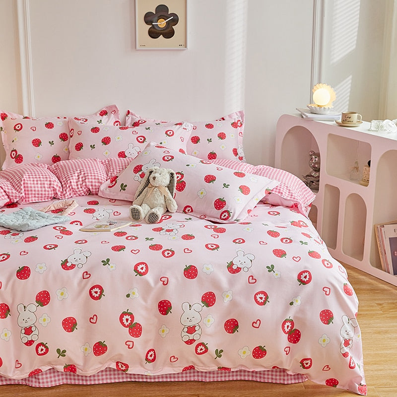 Grey Bedding Set Solid Color Boys Flat Sheet Duvet Cover No Filling Pillowcase Bed Queen Twin Bed Sheet Cute Kawaii
