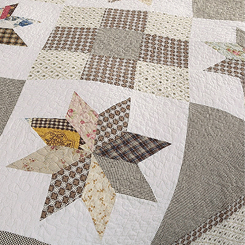 Single Double Bed Cotton Embroidered Patchwork 3 Piece Quilted Quilt Light Quilt Pillow Cover lençol de cama casal أسرّة