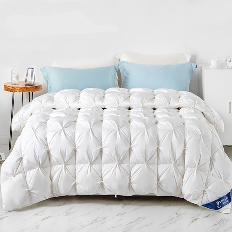 Peter Khanun 100% White Goose Down Filler 3D Bread Duvet/Quilt/Comforter Winter Luxury Blankets 100% Cotton Shell 015