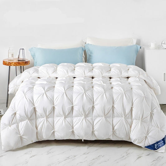 Peter Khanun 100% White Goose Down Filler 3D Bread Duvet/Quilt/Comforter Winter Luxury Blankets 100% Cotton Shell 015