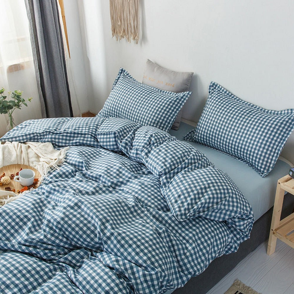 Checkerboard Bedding Set No Comforter Hot Sale Single Queen Size Flat Sheet Quilt Duvet Cover Pillowcase Polyester Bed Linens