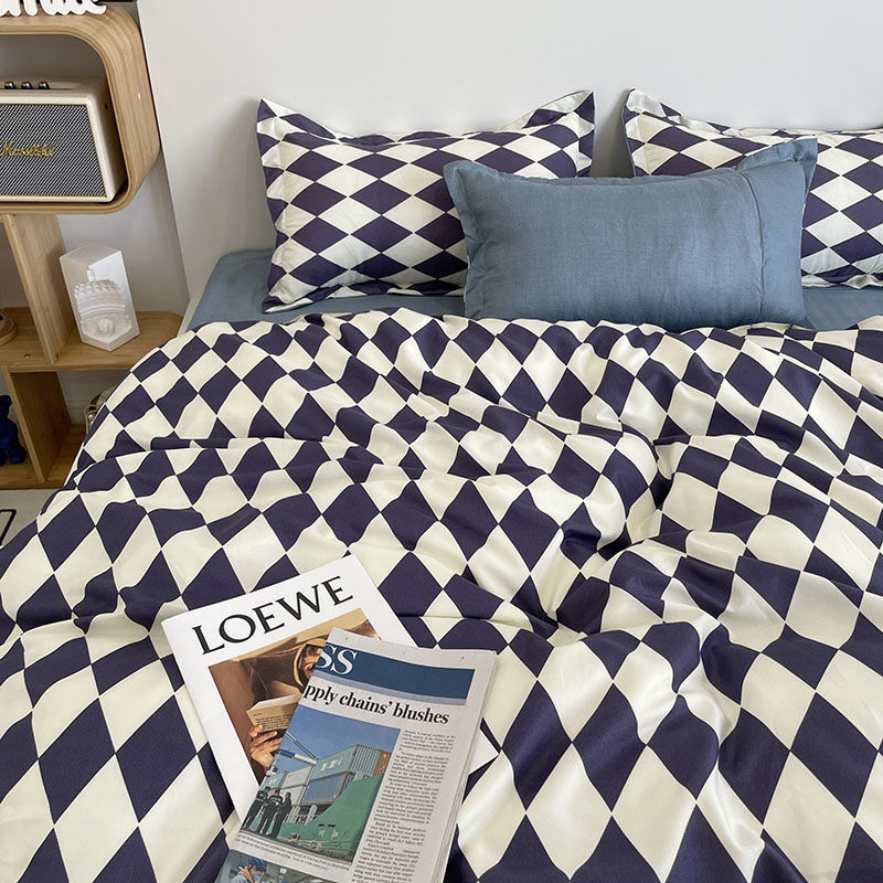 Grey Bedding Set Solid Color Flat Sheet Duvet Cover No Filling Pillowcase Bed Linens Polyester Twin Queen Size Home Textile