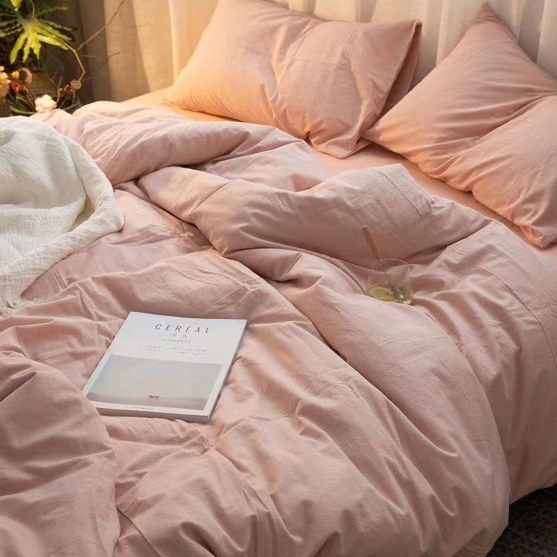 Grey Bedding Set Solid Color Flat Sheet Duvet Cover No Filling Pillowcase Bed Linens Polyester Twin Queen Size Home Textile