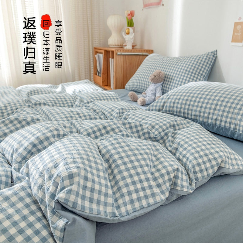 Bedding Set  2 Bedrooms Sheet Duvet Cover Linens Bedspread Euro Nordic 150 Beds for Girls King Size Luxury Pillowcase Cute Bed