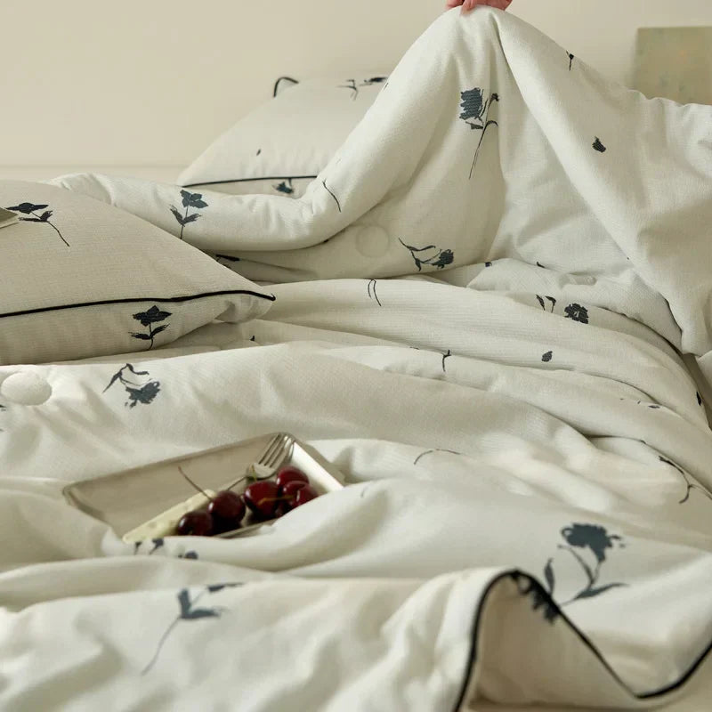 Summer Quilt Class A Knitted Aerobic Cotton Printed Soybean Quilt Summer Bedspread Home Textiles