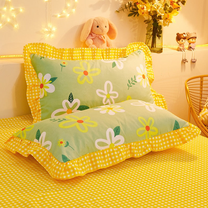 Duvet Cover kawaii Bedding Set Twin Size Flower Quilt Cover 150x200 High Quality Skin Friendly Fabric Bedding Cover