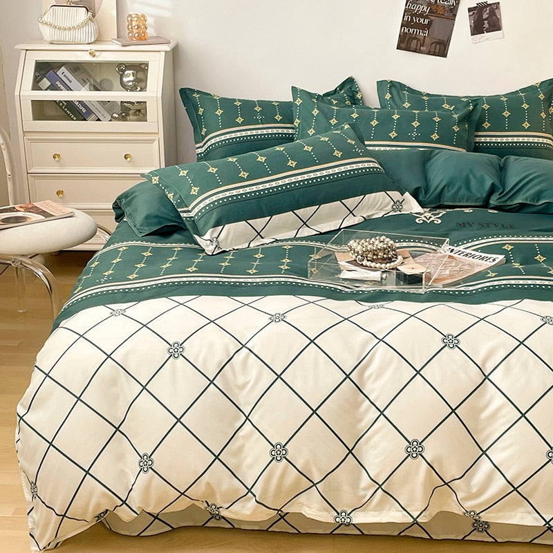 Grey Bedding Set Solid Color Boys Flat Sheet Duvet Cover No Filling Pillowcase Bed Queen Twin Bed Sheet Cute Kawaii