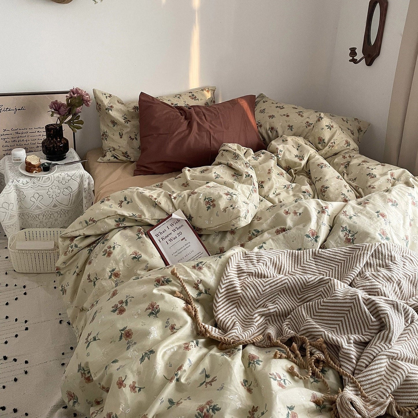 MORE HOME 100%Cotton Bedding Set Home Textile Vintage Floral Luxurious Pillowcase Sheet Quilt Cover Twin/Queen/Single Bed