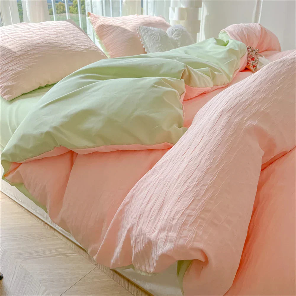 Fashion Bedding Set Home King Size Textile Bed Comforter Set Skin Friendly Fabric Duvet Cover Quilt Cover Pillowcase Bed Linen