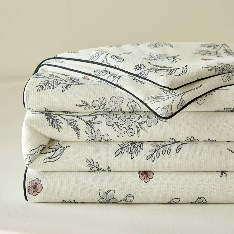 Summer Quilt Class A Knitted Aerobic Cotton Printed Soybean Quilt Summer Bedspread Home Textiles