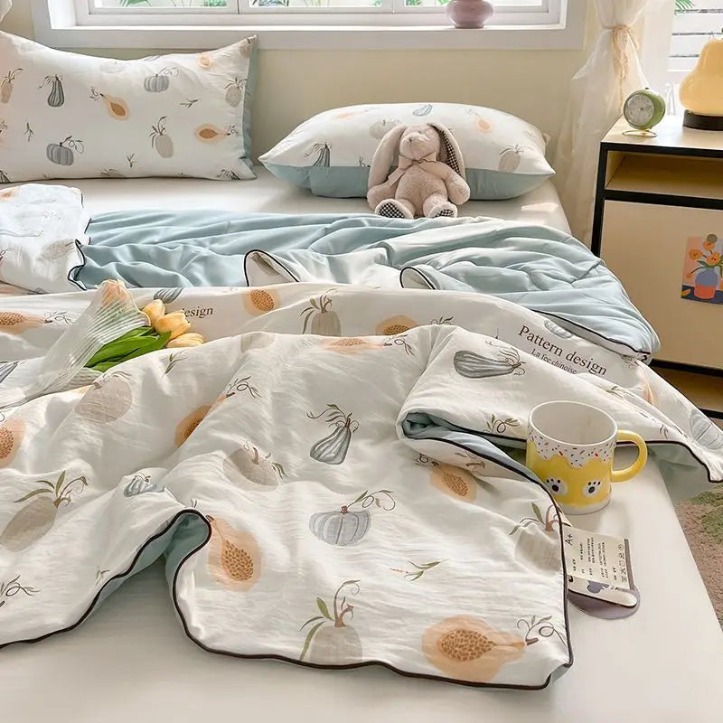 Summer Quilt Air Conditioning Quilt Flower Girl Heart Class A  Double Layer Yarn Summer Cool  Soft Machine Washable
