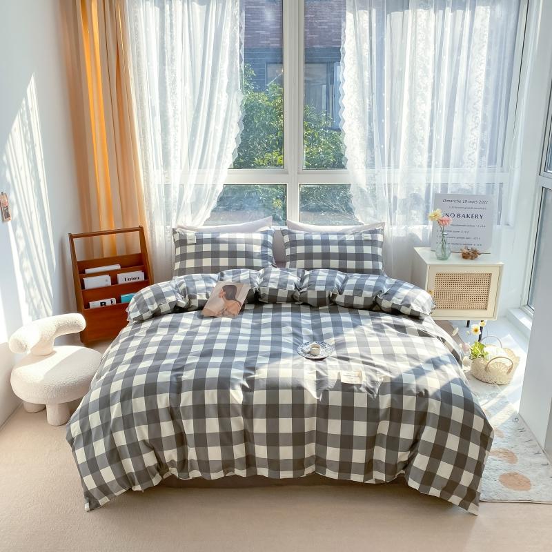 1pc 100%Cotton Duvet Cover Plaid Comforter Covers funda nordica cama 150 Single/Queen/King Quilt Cover(no pillowcase)
