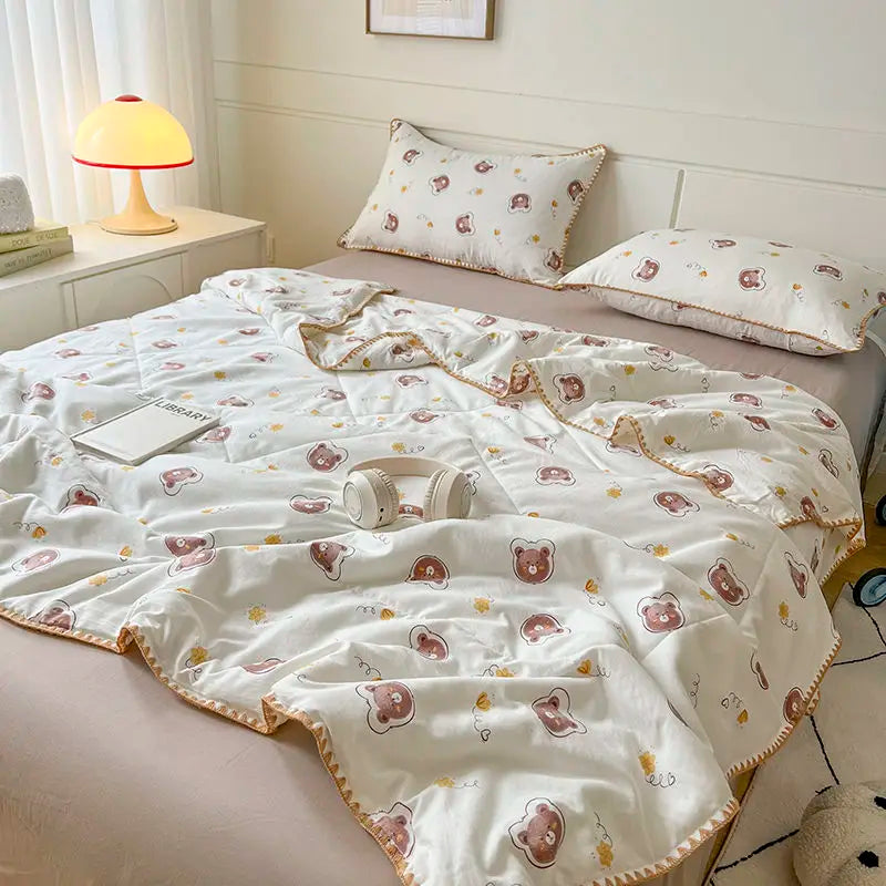 Summer Quilt French Style Comforter Quilt Flora  Household Machine Washable Suitable Cool and Refreshing이불  Blanket