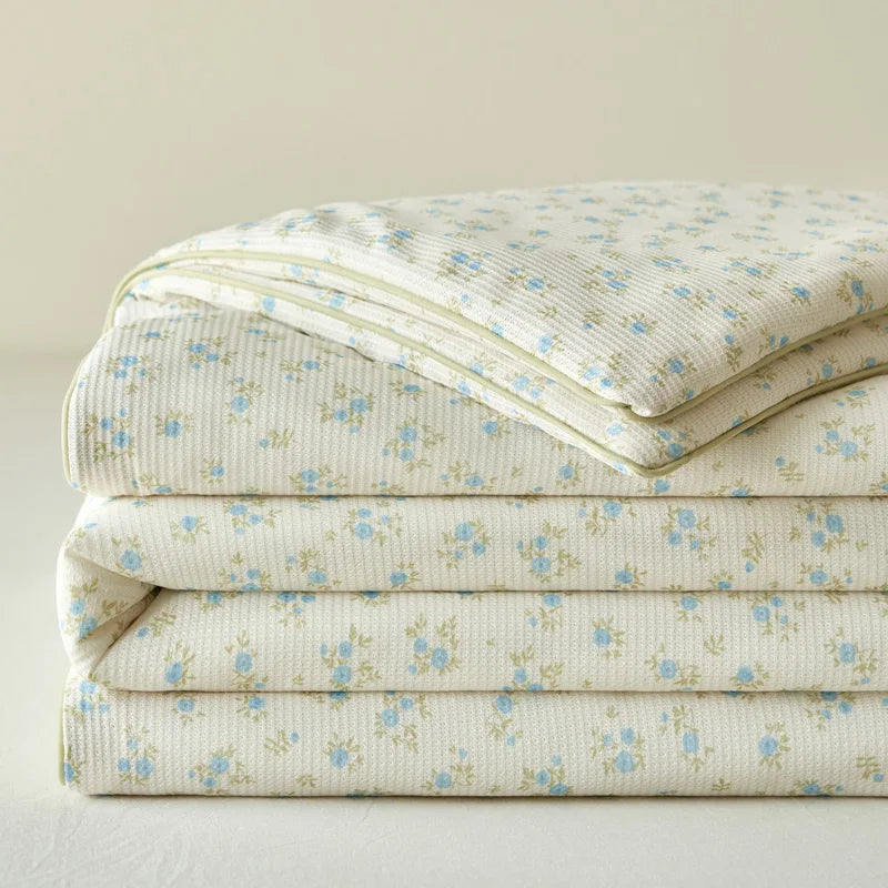 Summer Quilt  Class A Knitted Aerobic Cotton Printed Soybean Quilt Summer Bedspread Home Textiles