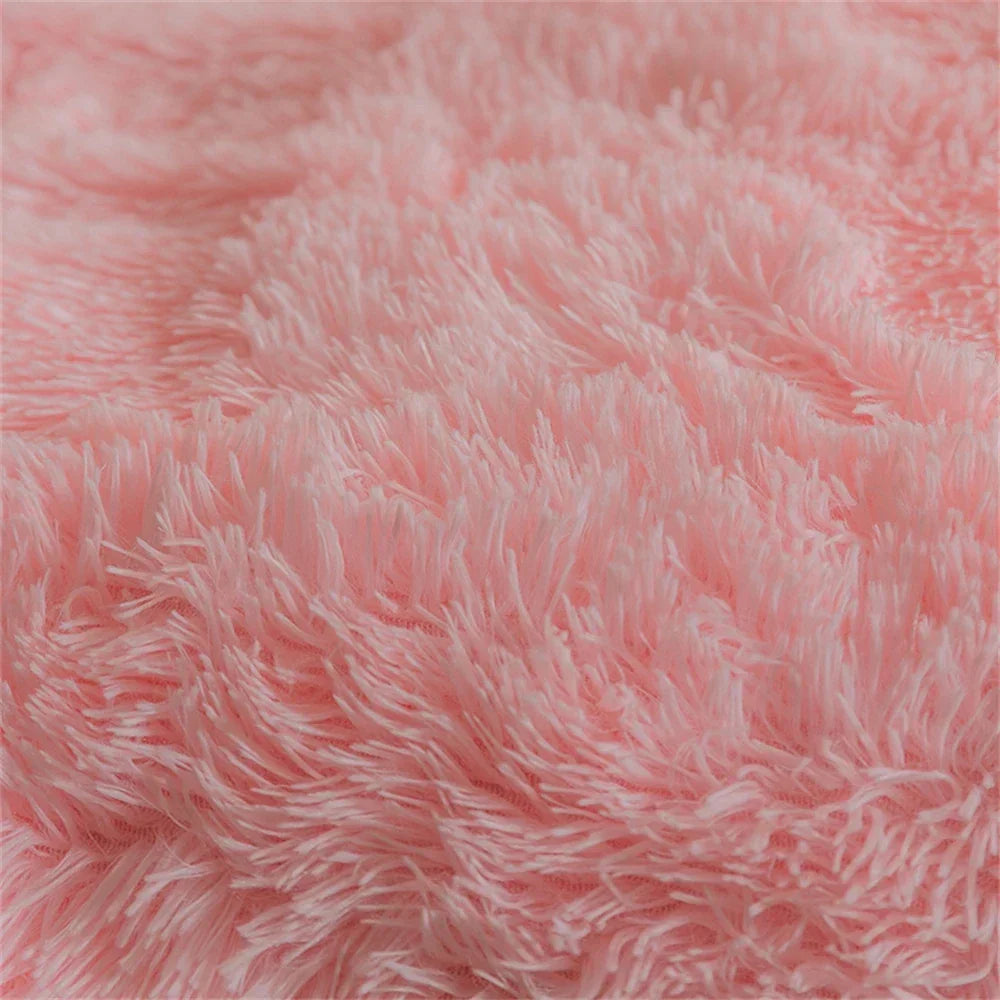 Double Side Fluffy Blanket Soft Bedspread Shawl Plush Blankets Portable Sofa Warm Bedding Throw Blanket Bedroom Decor Bed Cover