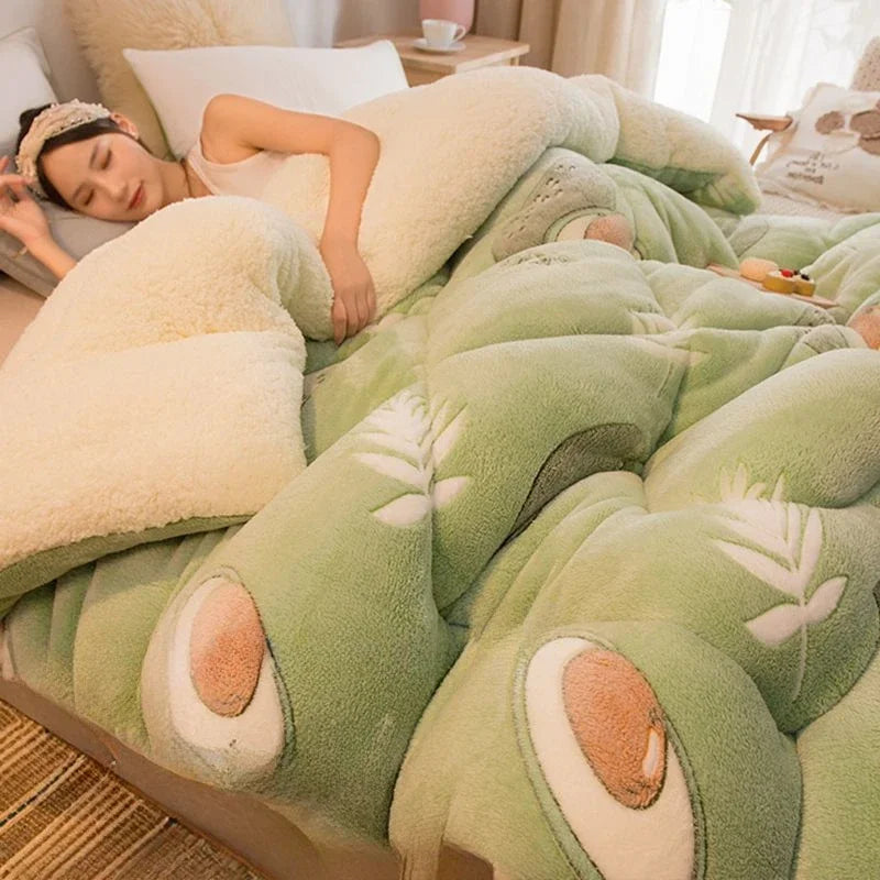 New Silk Cotton Quilt Winter Quilt and Cotton Quilt Are Thickened To Keep Warm Winter Single and Double Duvet with Plush Core
