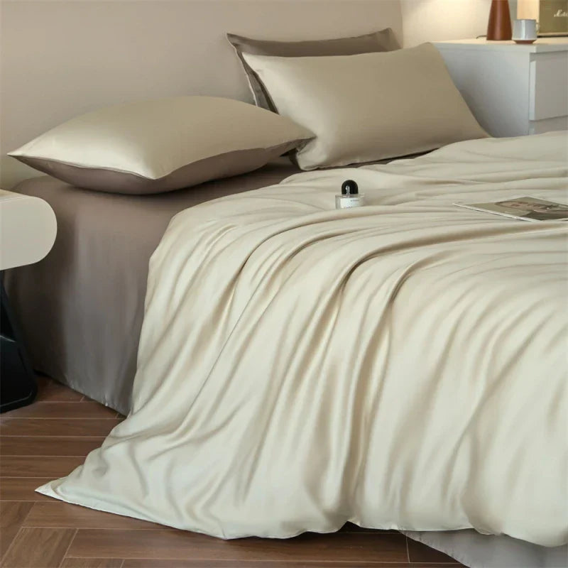 100s Lyocell Silkly Bedding Sets Summer Bed Linens Ru Europe Queen King Single Size Pillowcase Sheet Duvet Cover