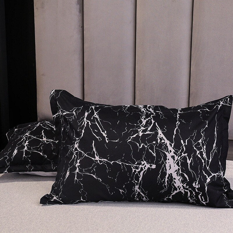 New 3pcs Nordic Simple Marble Bedding Set Bedroom Single Double Premium Home Textile Comfortable Duvet Cover and Pillowcase