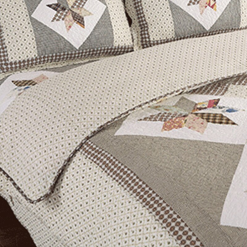 Single Double Bed Cotton Embroidered Patchwork 3 Piece Quilted Quilt Light Quilt Pillow Cover lençol de cama casal أسرّة