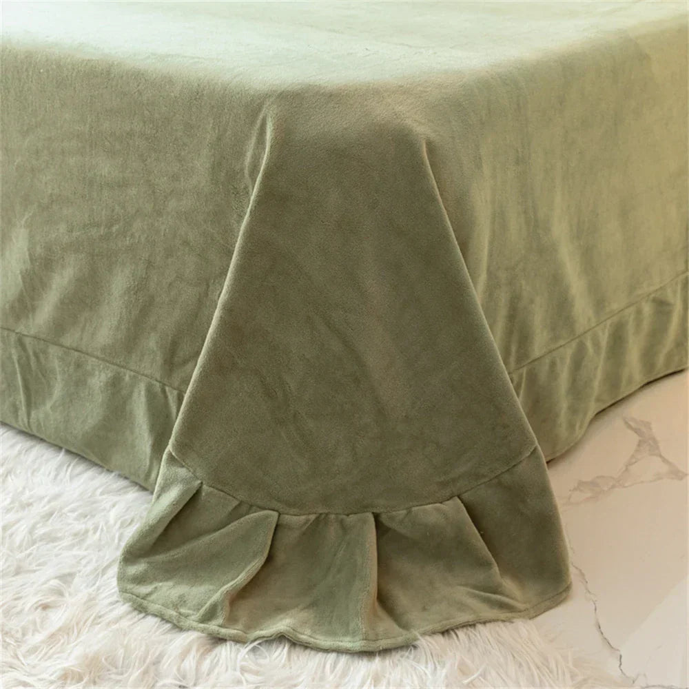 Milk Velvet Bedding Set Jacquard Tafu Velvet Thicken Winter Warm Four Piece Sets Quilt Cover Bed Linen Pillowcase Bedroom Decor