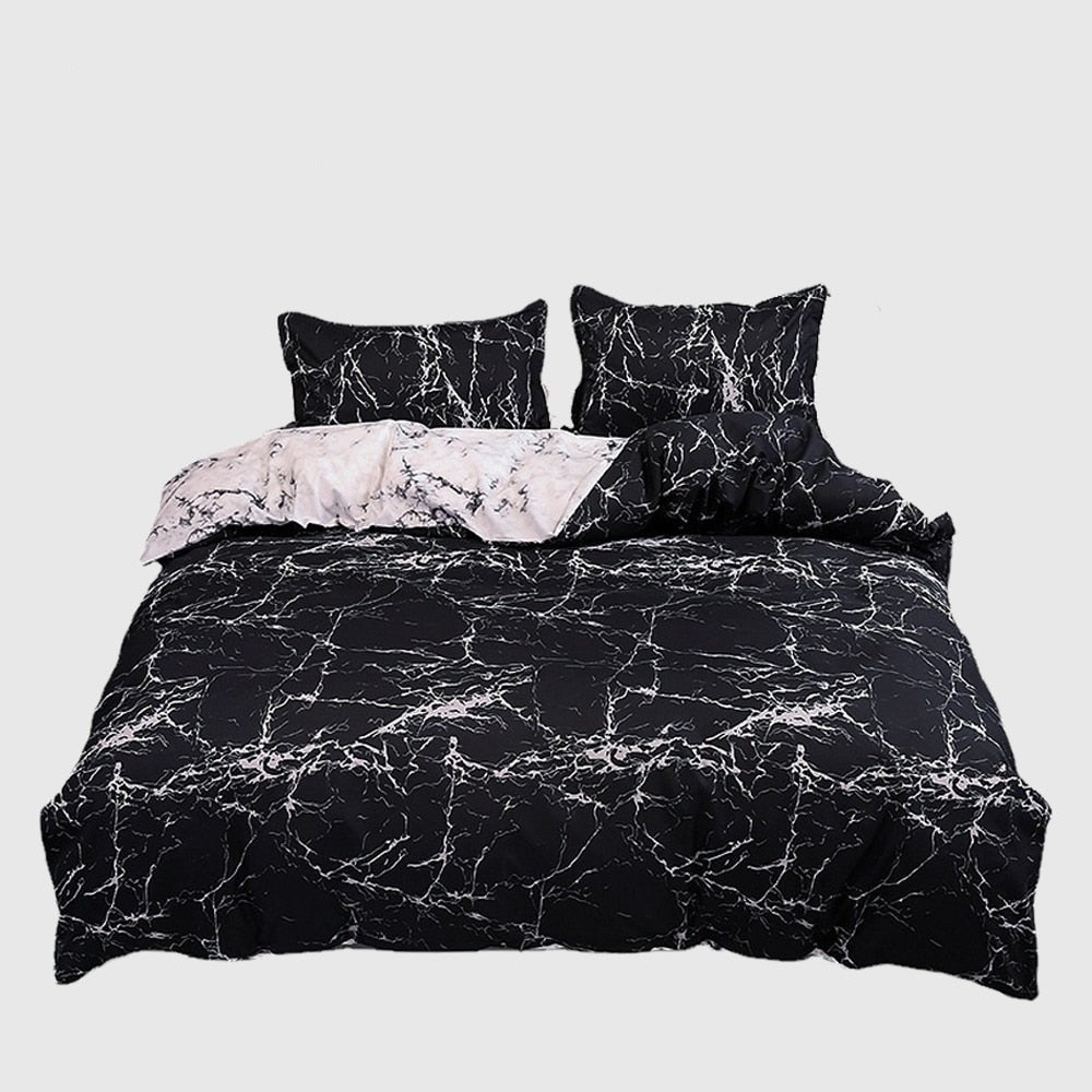 New 3pcs Nordic Simple Marble Bedding Set Bedroom Single Double Premium Home Textile Comfortable Duvet Cover and Pillowcase