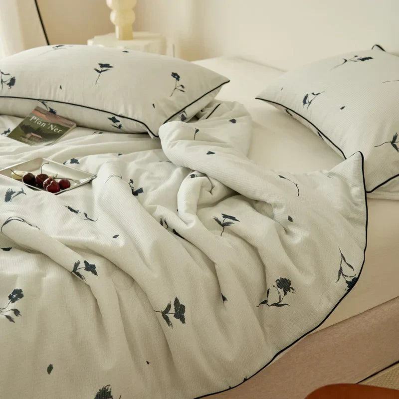 Summer Quilt Class A Knitted Aerobic Cotton Printed Soybean Quilt Summer Bedspread Home Textiles