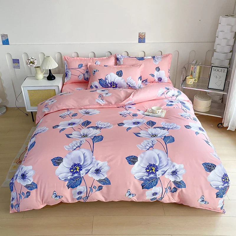 3pcs Leopard Pattern Duvet Cover Bedding Set Double Queen Size, Microfiber Soft Quilt Cover with Pillowcases, Girls Room Decor