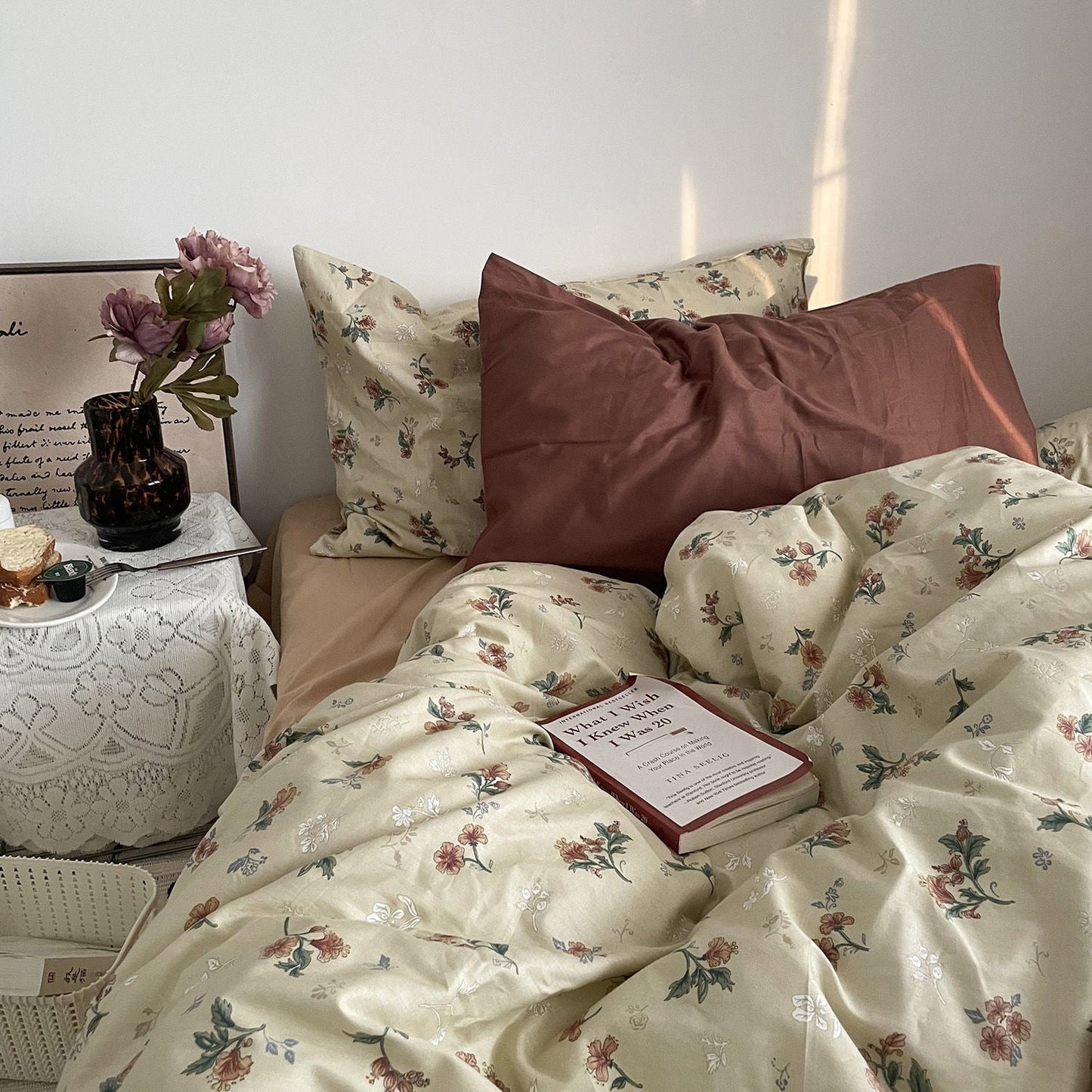MORE HOME 100%Cotton Bedding Set Home Textile Vintage Floral Luxurious Pillowcase Sheet Quilt Cover Twin/Queen/Single Bed