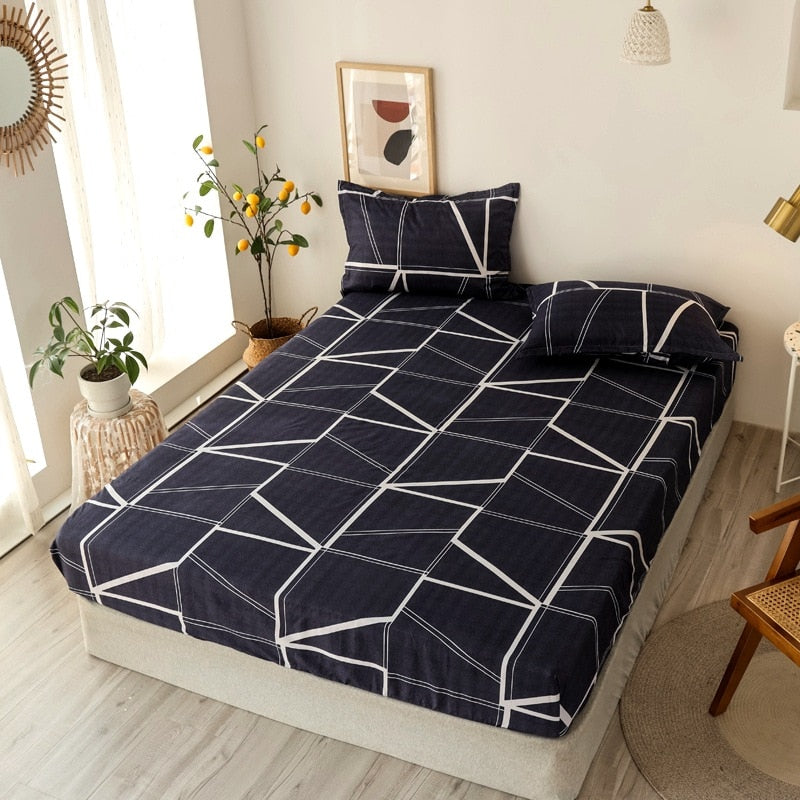 Cartoon Bed Sheet Polyester Mattress Bed Cover (No Pillowcase) Soft Comfortable Sheet Bedding Room Decor Bed Pad Home Protection