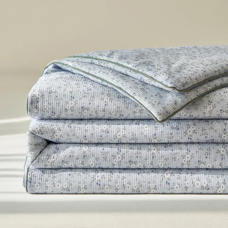 Summer Quilt Class A Knitted Aerobic Cotton Printed Soybean Quilt Summer Bedspread Home Textiles