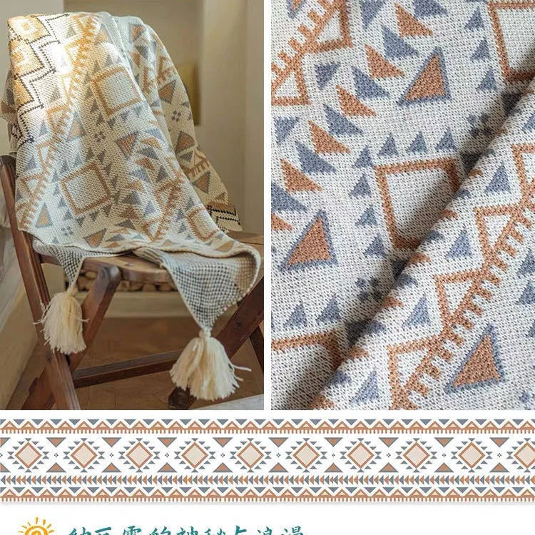 Nordic Knitted Blanket Bohemian Thin Quilt Bedspread Decor Home Hotel Throw Blankets For Bed Airplane Travel