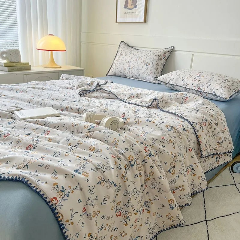 Summer Quilt French Style Comforter Quilt Flora  Household Machine Washable Suitable Cool and Refreshing이불  Blanket