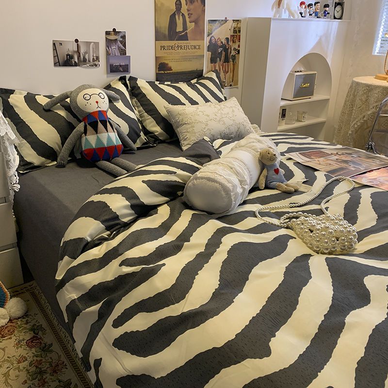 Floral Bedding Set with Duvet Cover Flat Sheet with Pillowcases  Kids Queen Full Size Boys Girls Bed Linen
