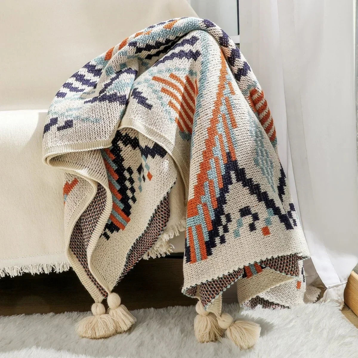 Nordic Knitted Blanket Bohemian Thin Quilt Bedspread Decor Home Hotel Throw Blankets For Bed Airplane Travel