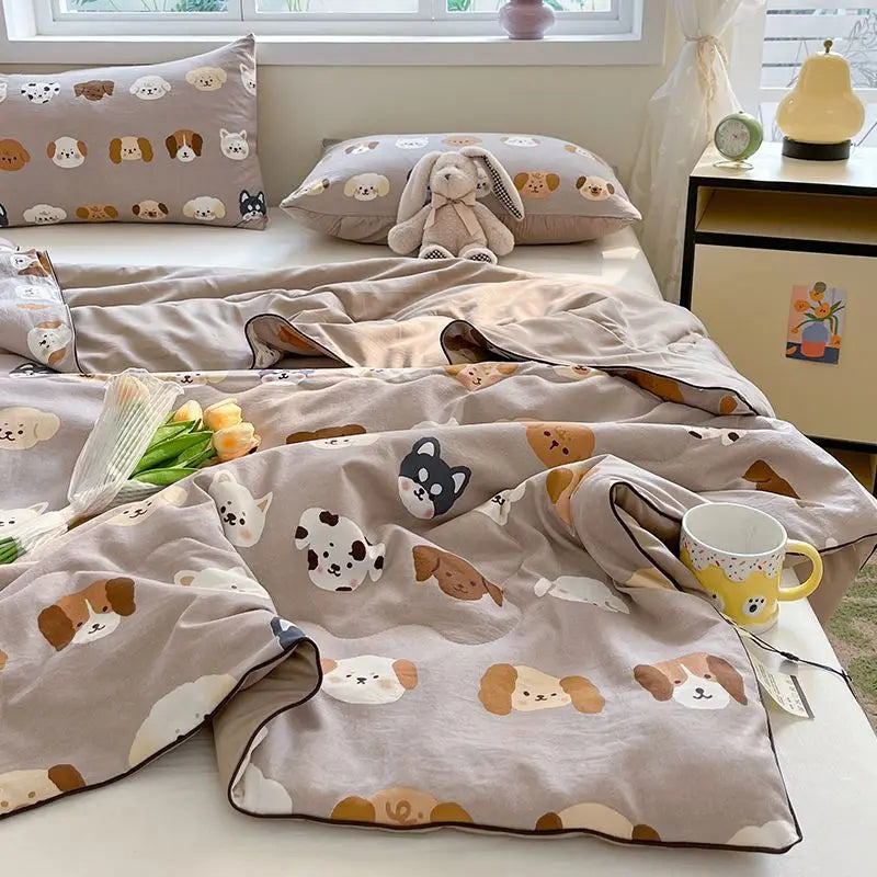 Summer Quilt Air Conditioning Quilt Flower Girl Heart Class A  Double Layer Yarn Summer Cool  Soft Machine Washable