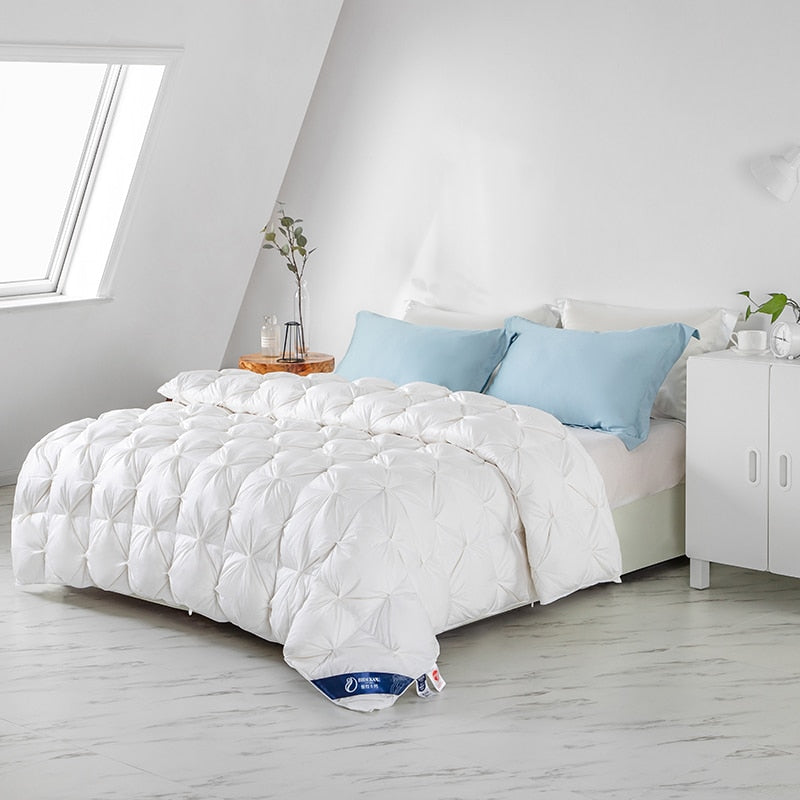 Peter Khanun 100% White Goose Down Filler 3D Bread Duvet/Quilt/Comforter Winter Luxury Blankets 100% Cotton Shell 015