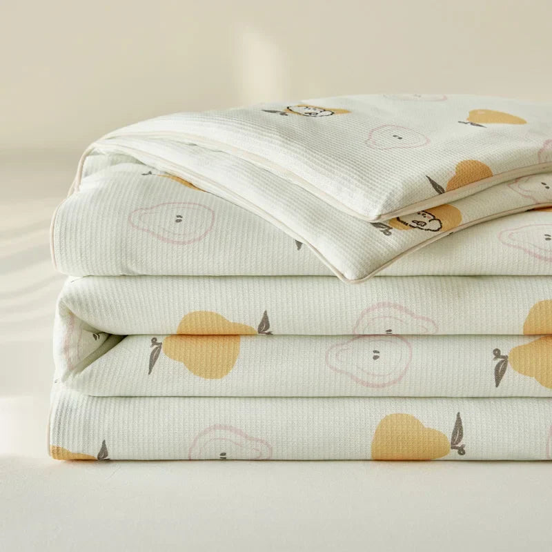 Summer Quilt  Class A Knitted Aerobic Cotton Printed Soybean Quilt Summer Bedspread Home Textiles
