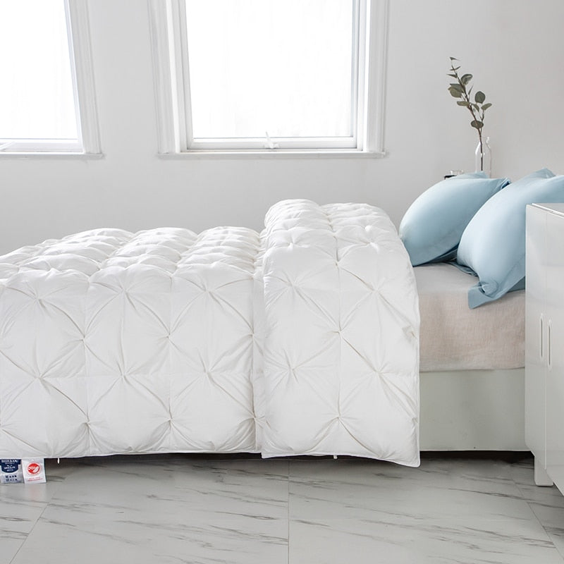 Peter Khanun 100% White Goose Down Filler 3D Bread Duvet/Quilt/Comforter Winter Luxury Blankets 100% Cotton Shell 015