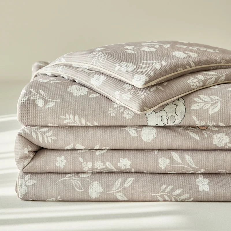 Summer Quilt Class A Knitted Aerobic Cotton Printed Soybean Quilt Summer Bedspread Home Textiles