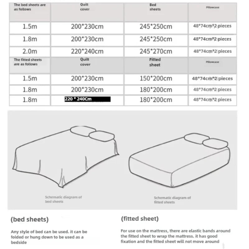 4pcs/set Light Luxury 120s Pure Cotton Floral Embroidered Quilt Cover Pillowcases Fitted Sheet Skin-friendly Naked Bedding Set