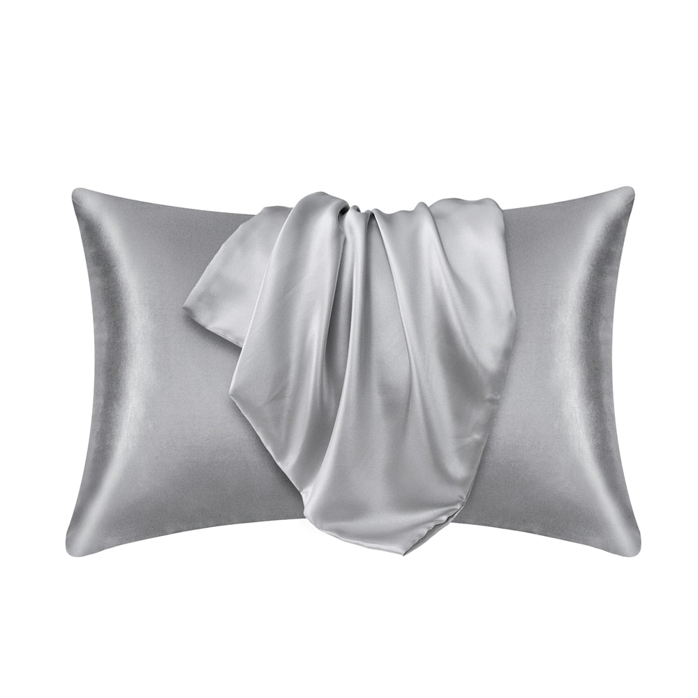 100% Natural Mulberry Silk Pillowcase White Black Grey Khaki Blue Pink Sliver Bed Pillow Covers Luxury Cases Home Bedding Decor