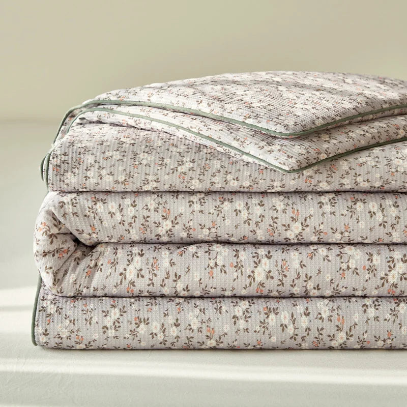 Summer Quilt  Class A Knitted Aerobic Cotton Printed Soybean Quilt Summer Bedspread Home Textiles