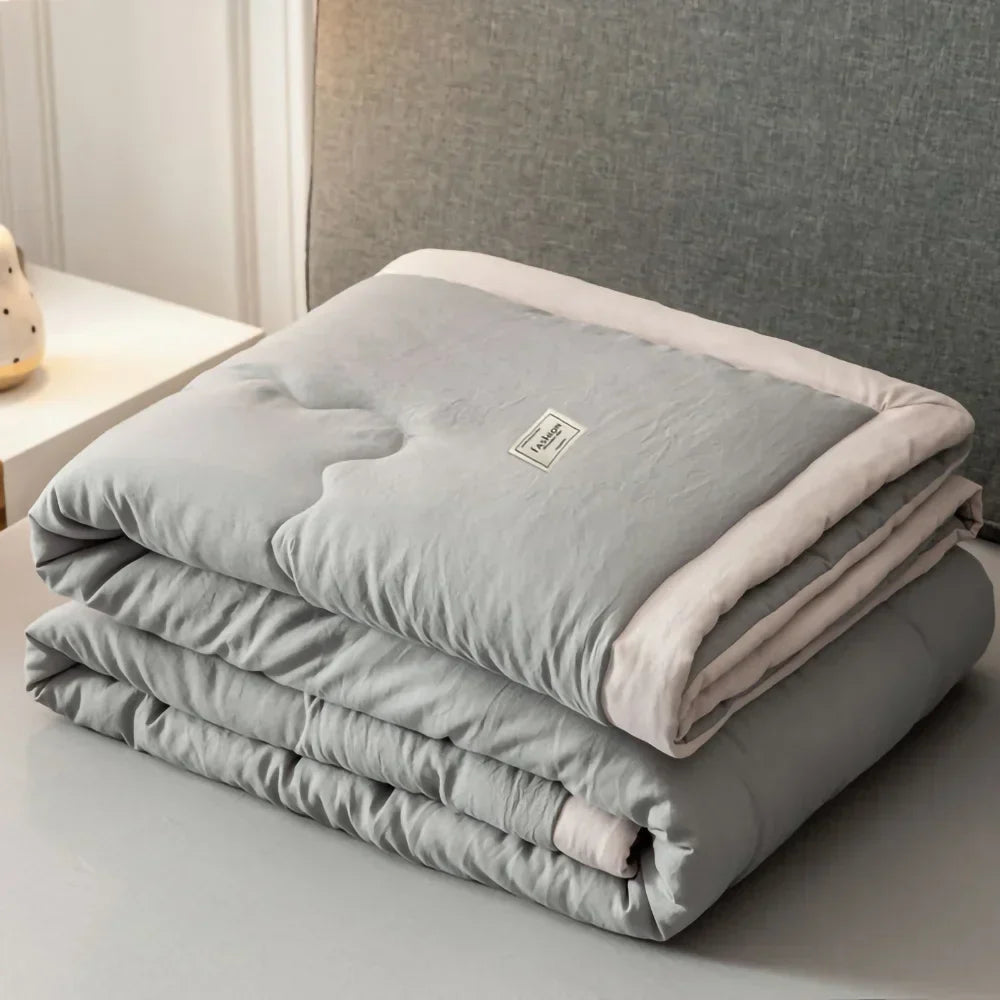 Airconditioning Quilt Gewassen Katoen Gooi Deken Quilten Dunne Dekbed Cooling Dekbed Gewatteerde Quilt Effen Kleur